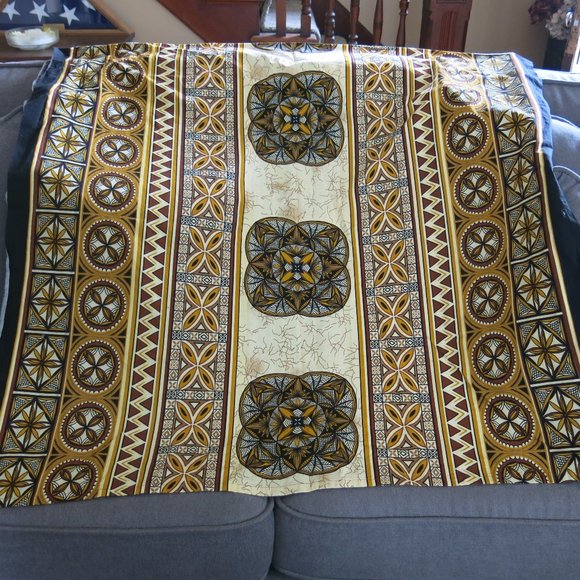 Ethnic Tribal African Asian Geometric Pattern Cotton Rayon Fabric Table Cloth - Picture 6 of 6